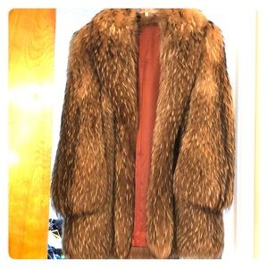 VINTAGE RACCOON FUR COAT